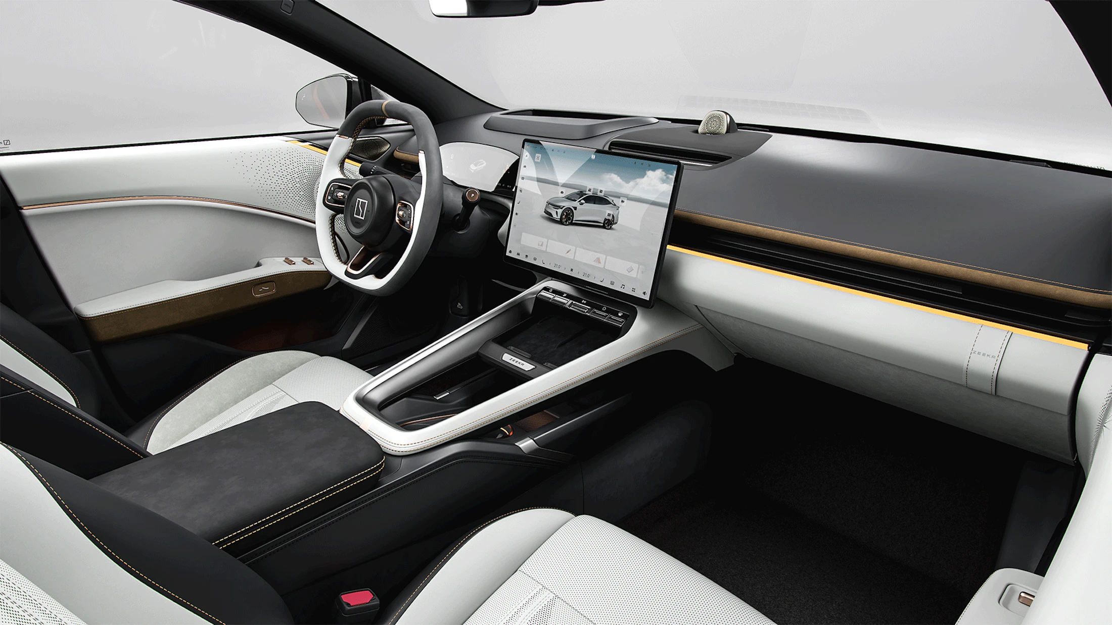 Zeekr 7GT Interieur (Cockpit, Black & White)
